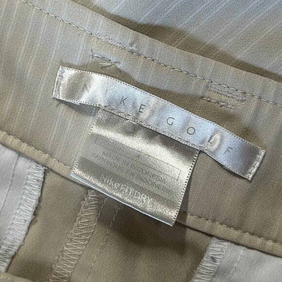 Vintage Nike Golf Shorts Womens 4 Tan Striped Chino Stretch Lightweight 10" - Picture 5 of 7